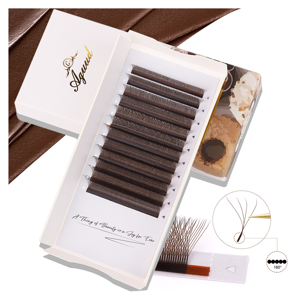 Eyelash Extension Yy - AGUUD Extension ciglia marroni 4D a