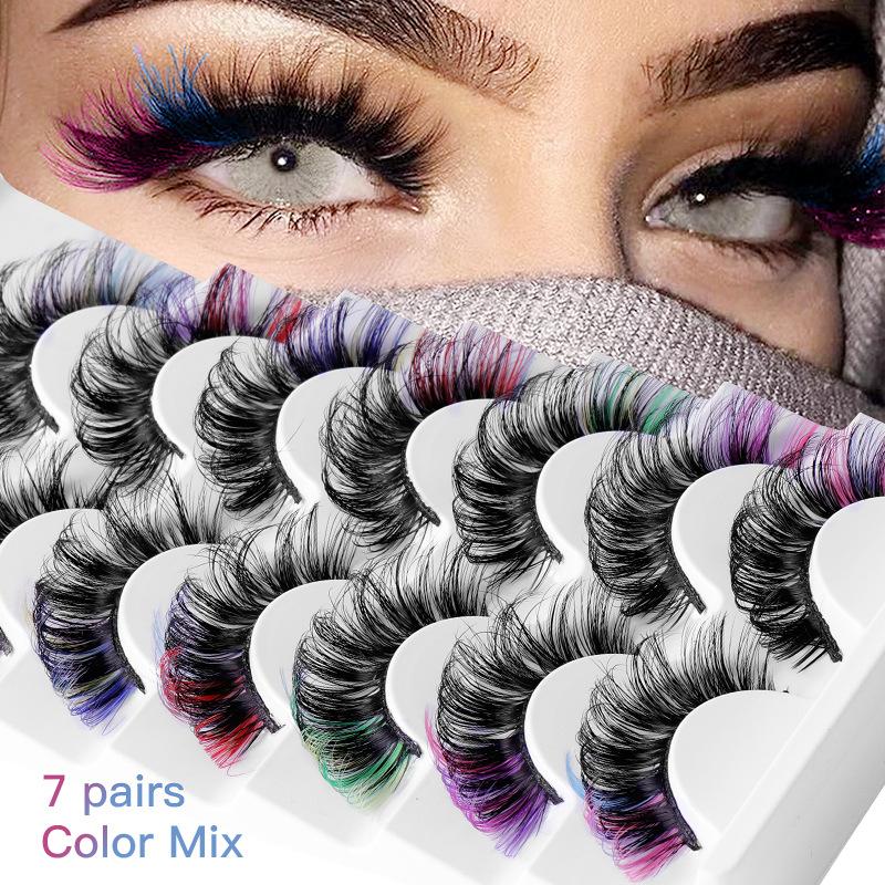 7 Paia di Ciglia Finte Colorat - Eyelash Extension Russian recensione e prezzo